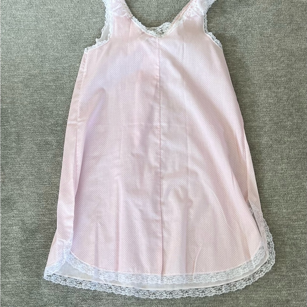Vintage Brandywine Mini Checkerboard Pink/White Coquette Nightgown - Picture 4 of 10
